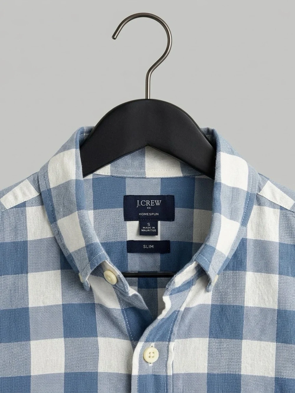 J.Crew Homespun Slim Fit Blue Buffalo Check Shirt Size S